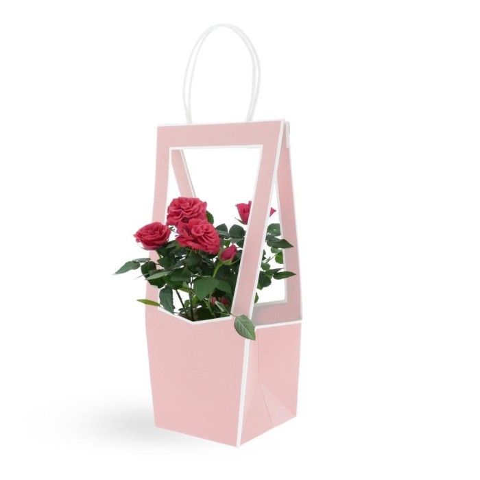SHOPPER PORTAPIANTE PICCOLO ROSA H35